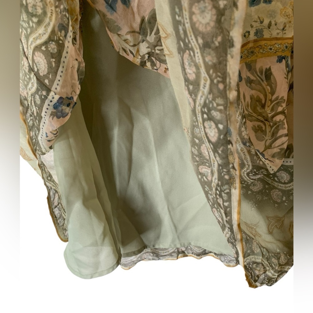 Luciano Dante Floral Silk Skirt Size 4 Fairycore Dainty Coquette Gypsy Flowy - Picture 3 of 5